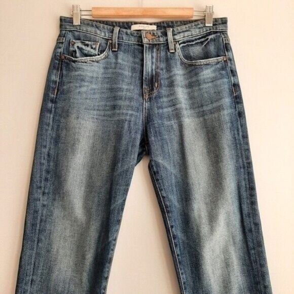 FIDELITY DENIM Taylor Straight Crop Jeans in Victorian Blue Sz 27 - Picture 3 of 10